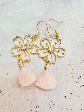 Sakura Flower Earrings: Pink Kawaii Surgical Steel Jewelry